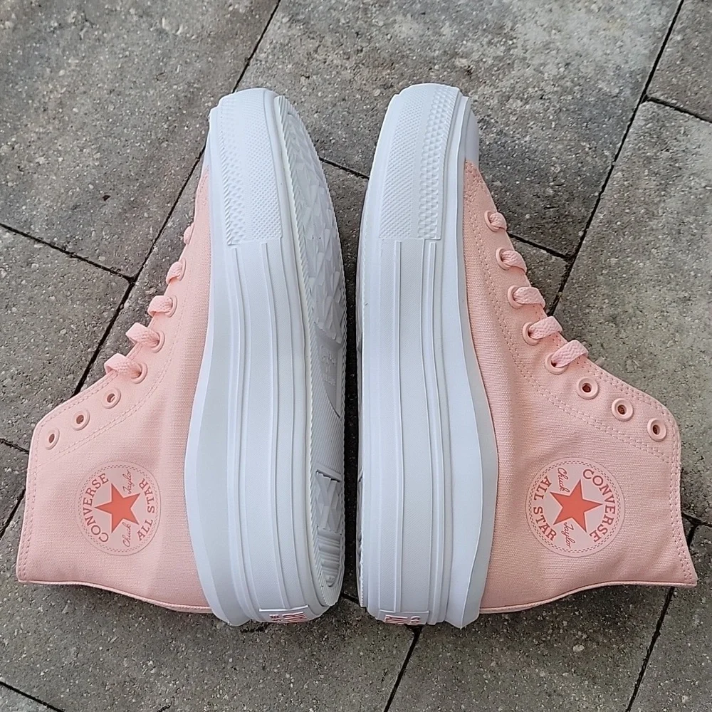 Converse Women's CTAS Move Hi Top Platform Sneakers Storm Pink & White Canvas W8 - Picture 5 of 8